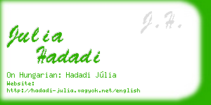 julia hadadi business card