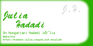 julia hadadi business card